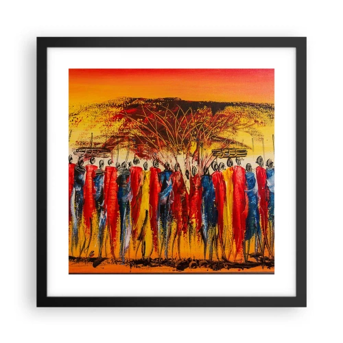 Plagát v čiernom ráme - Tam, tam, tam, tam idú - 40x40 cm