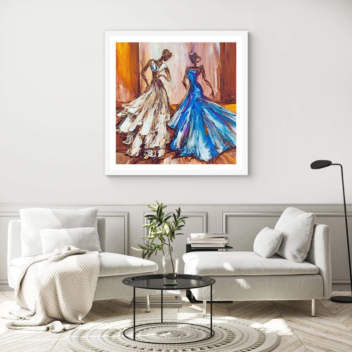 Plagát v bielom ráme - Pôvabné duo - 60x60 cm