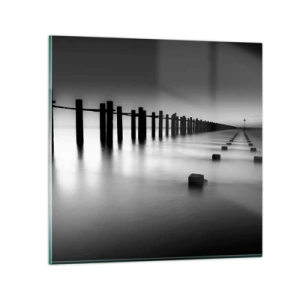 Obraz na skle - Šedá diaľka v hmle - 30x30 cm