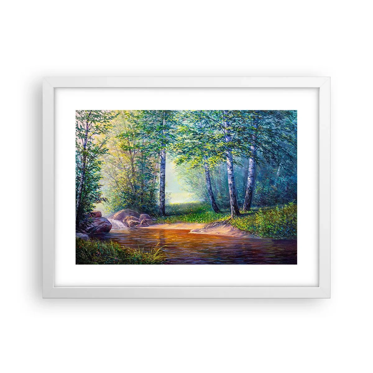 Plagát v bielom ráme - Idylické prostredie - 40x30 cm