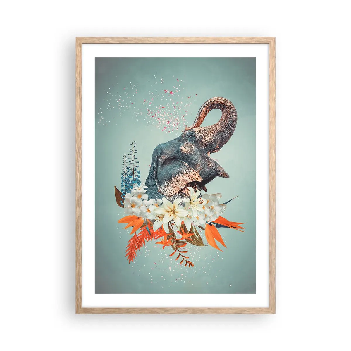 Plagát v ráme zo svetlého duba - Rev radosti - 50x70 cm
