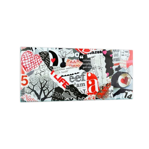 Obraz na skle - Hipsterská koláž - 120x50 cm