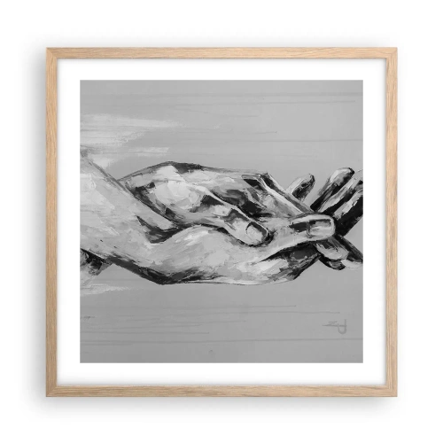 Plagát v ráme zo svetlého duba - Začiatok… - 50x50 cm