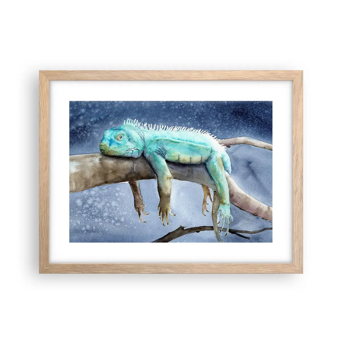 Plagát v ráme zo svetlého duba - Je fajn! - 40x30 cm