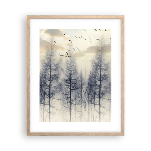 Plagát v ráme zo svetlého duba - Duchovia lesa - 40x50 cm