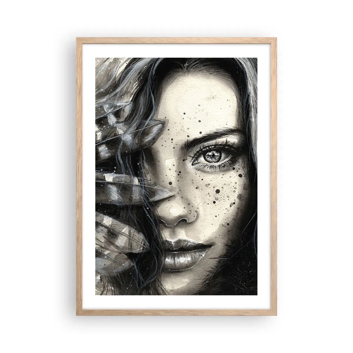 Plagát v ráme zo svetlého duba - Divoká krása - 50x70 cm