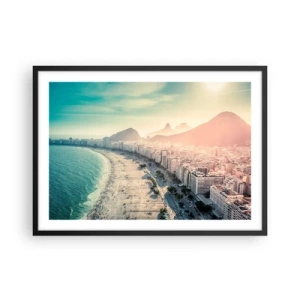 Plagát v čiernom ráme - Večná dovolenka v Riu - 70x50 cm