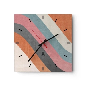 Nástenné hodiny - Diagonálna kompozícia – pohyb - 30x30 cm