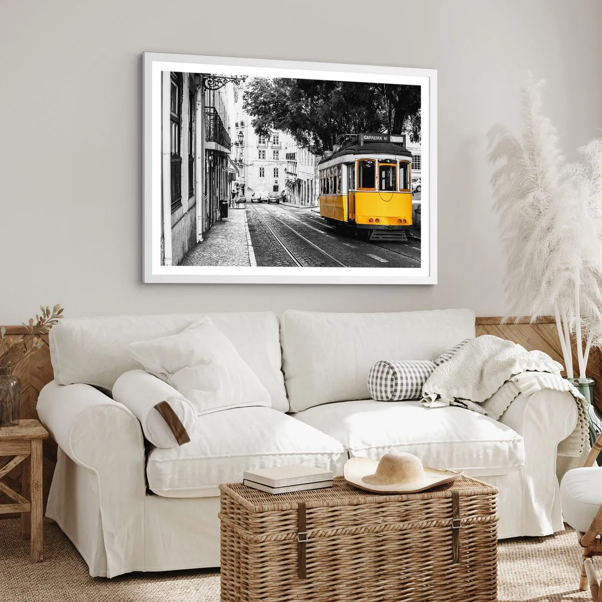 Plagát v bielom ráme - Fado v pozadí - 70x50 cm