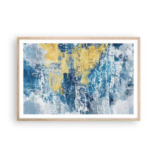 Plagát v ráme zo svetlého duba - Abstrakcia s dobrou náladou - 91x61 cm