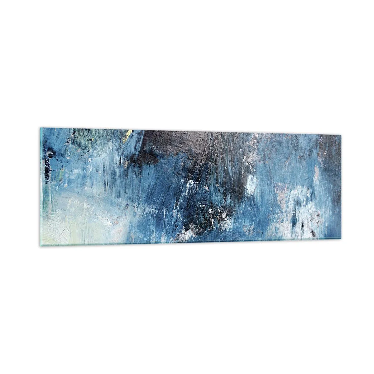 Obraz na skle - Rapsódia v modrom - 90x30 cm