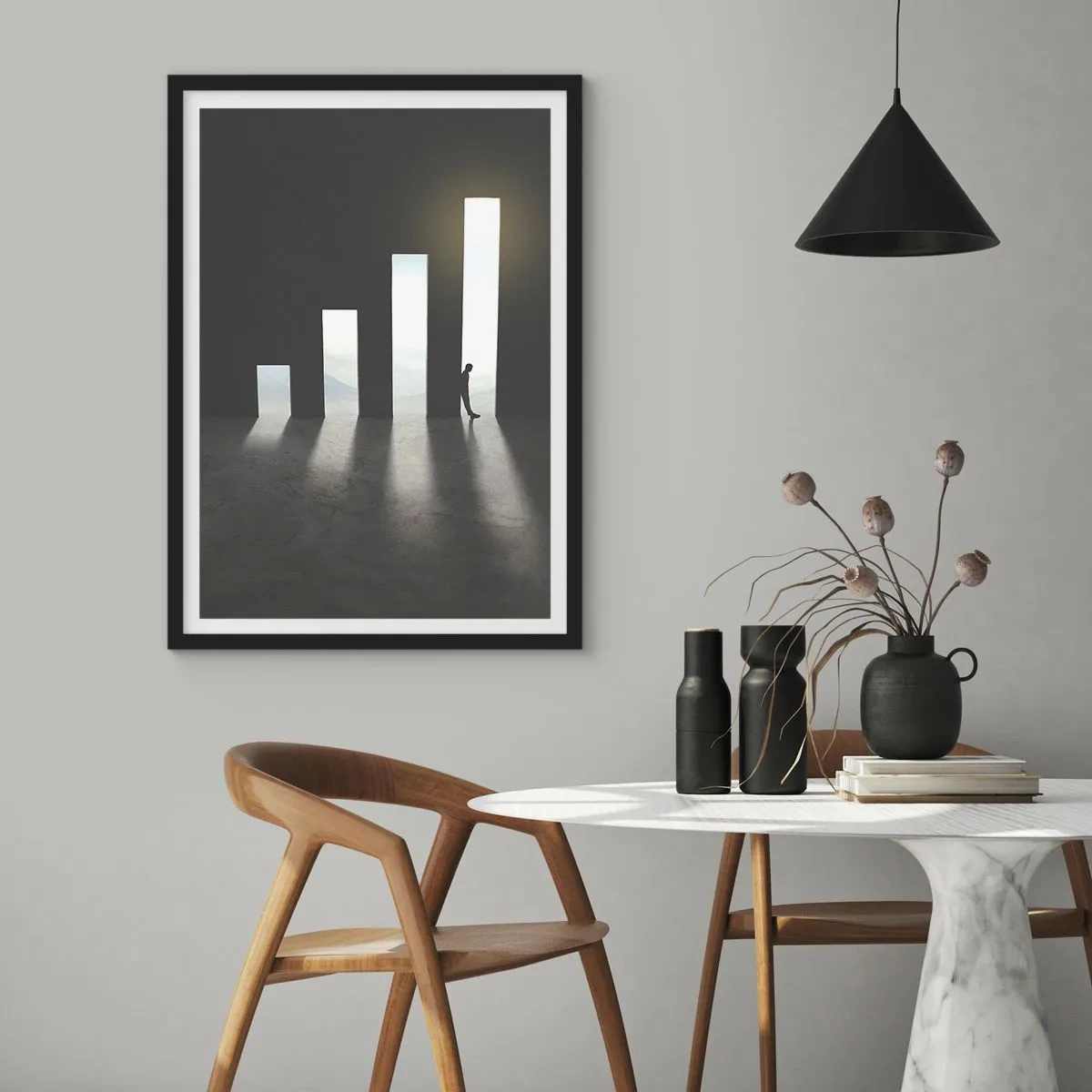 Plagát v čiernom ráme - Úspech – impresia - 61x91 cm