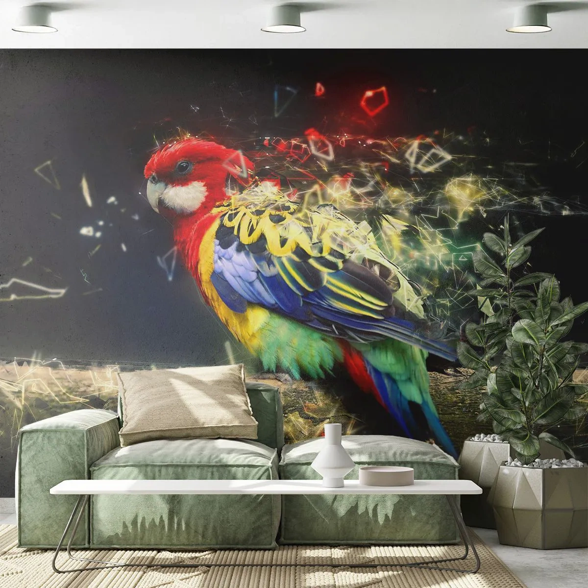 Fototapeta Standard Eco - Posol žiary - Abstrakcia, Papagáj, Vták - 300x210 cm