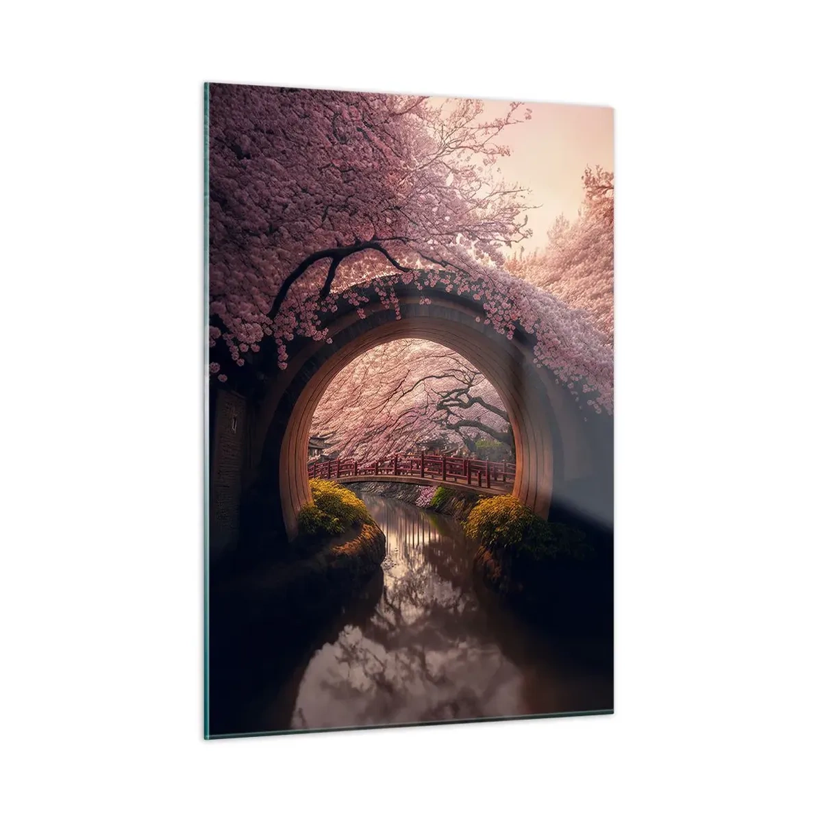 Obraz na skle - Japonská jar - 50x70 cm