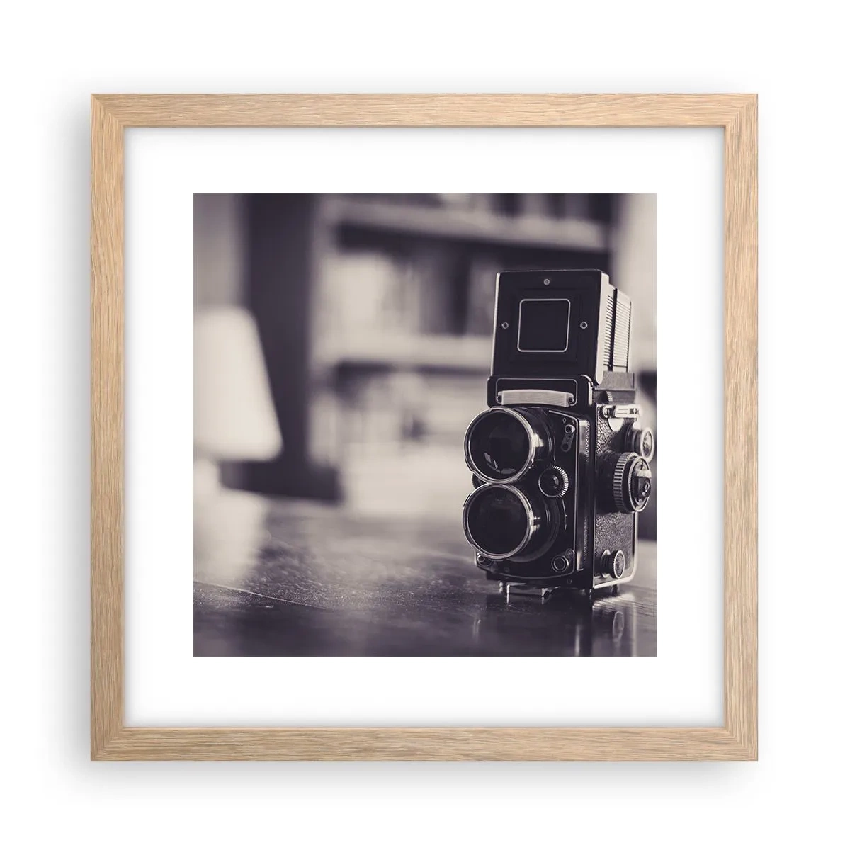 Plagát v ráme zo svetlého duba - Kúzlo starej fotografie - 30x30 cm