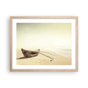 Plagát v ráme zo svetlého duba - Spomienka na južné more - 50x40 cm