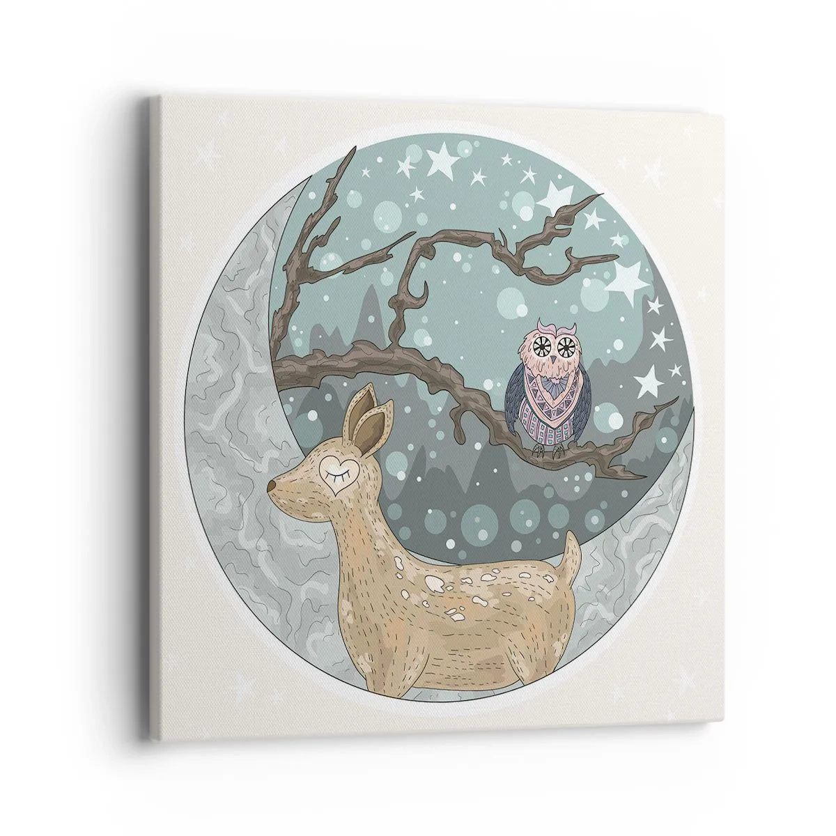 Obraz na plátne - Rozprávková, lesná noc - 40x40 cm