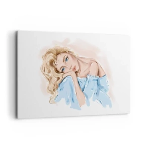 Obraz na plátne - Zasnená v modrej - 120x80 cm