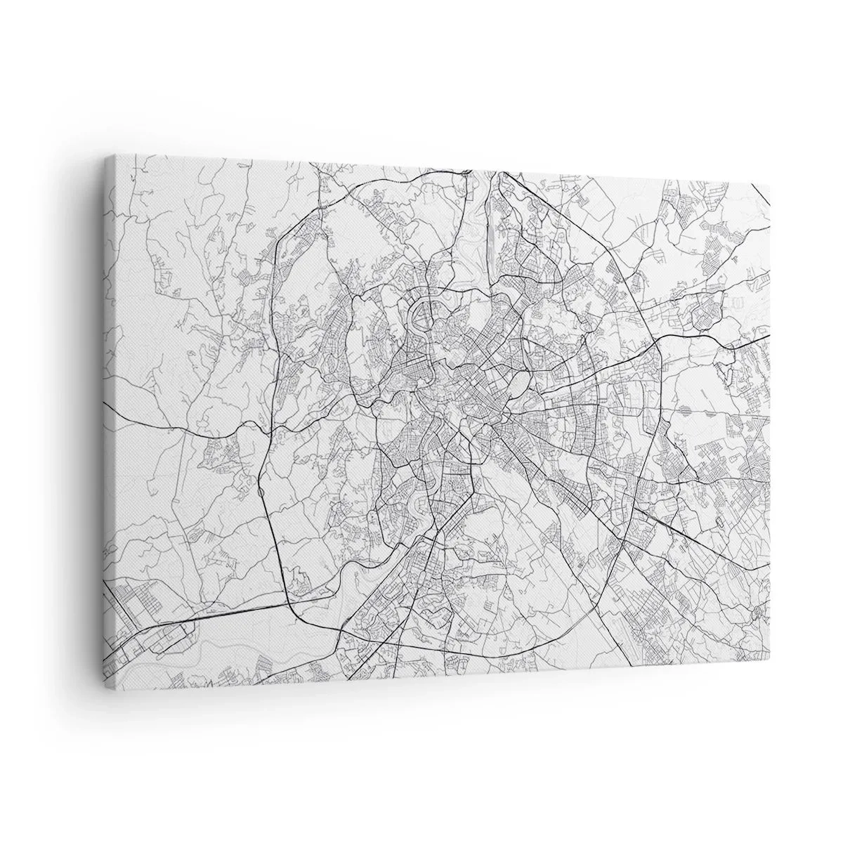 Obraz na plátne - Mapa mesta v minimalistickom štýle s jemnými líniami - 70x50cm - Rímsky kruh - Moderná nástenná dekorácia do obývacej izby a spálne ARTTOR
