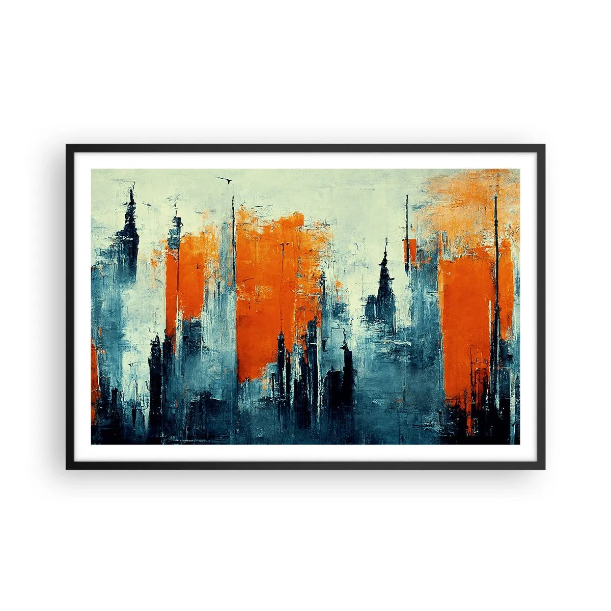 Plagát v čiernom ráme - Moderná krajina - 91x61 cm