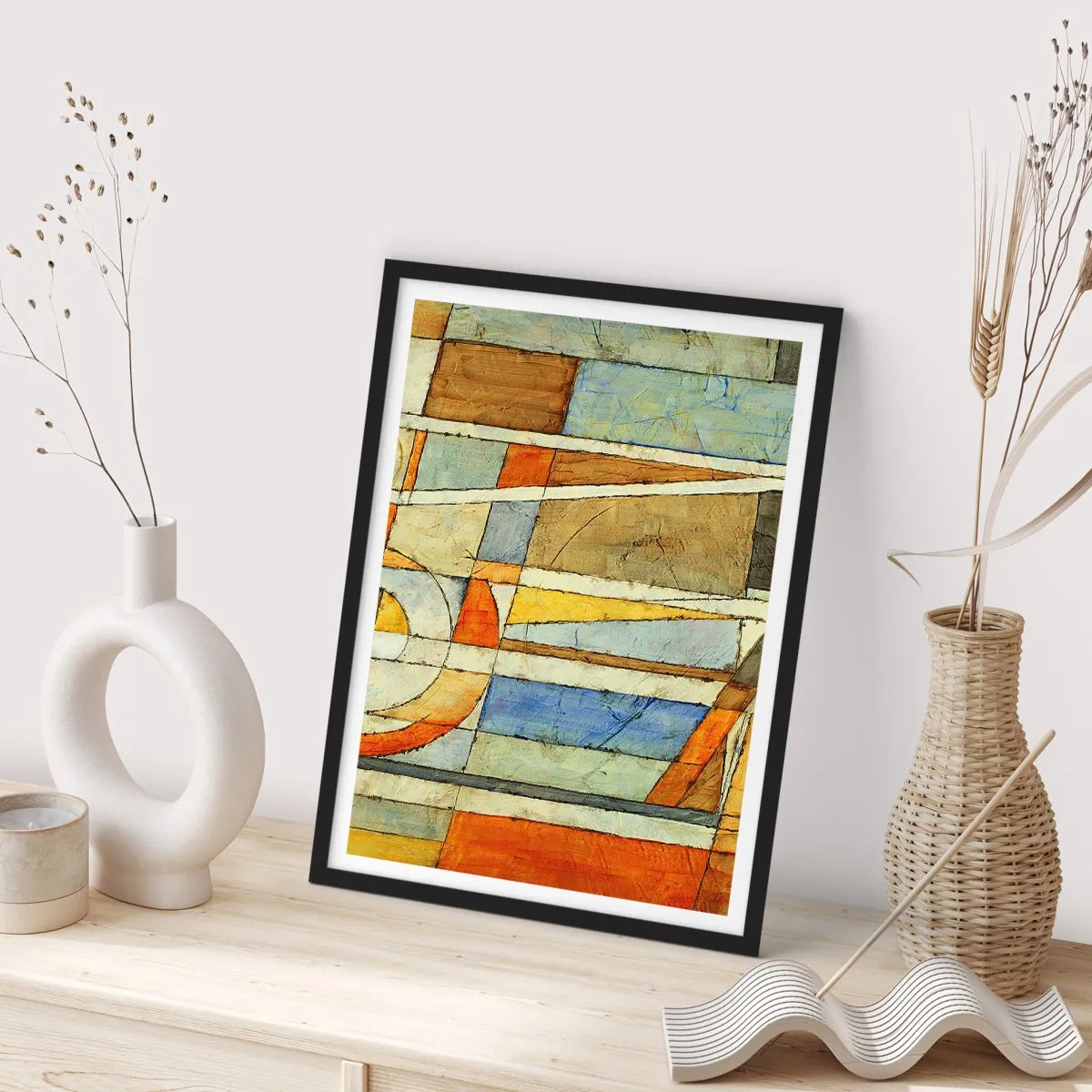 Plagát v čiernom ráme - Kubizmus na stavbe - 30x40 cm