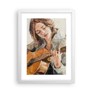 Plagát v bielom ráme - Koncert pre gitaru a dievčenské srdce - 30x40 cm