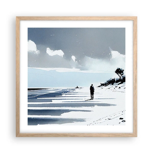 Plagát v ráme zo svetlého duba - O samote - 50x50 cm