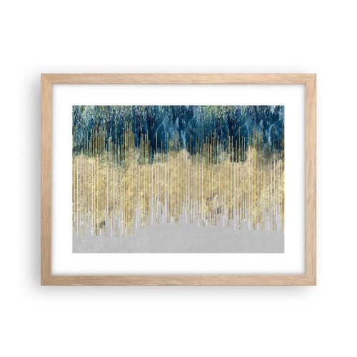 Plagát v ráme zo svetlého duba - Pozlátená hranica - 40x30 cm