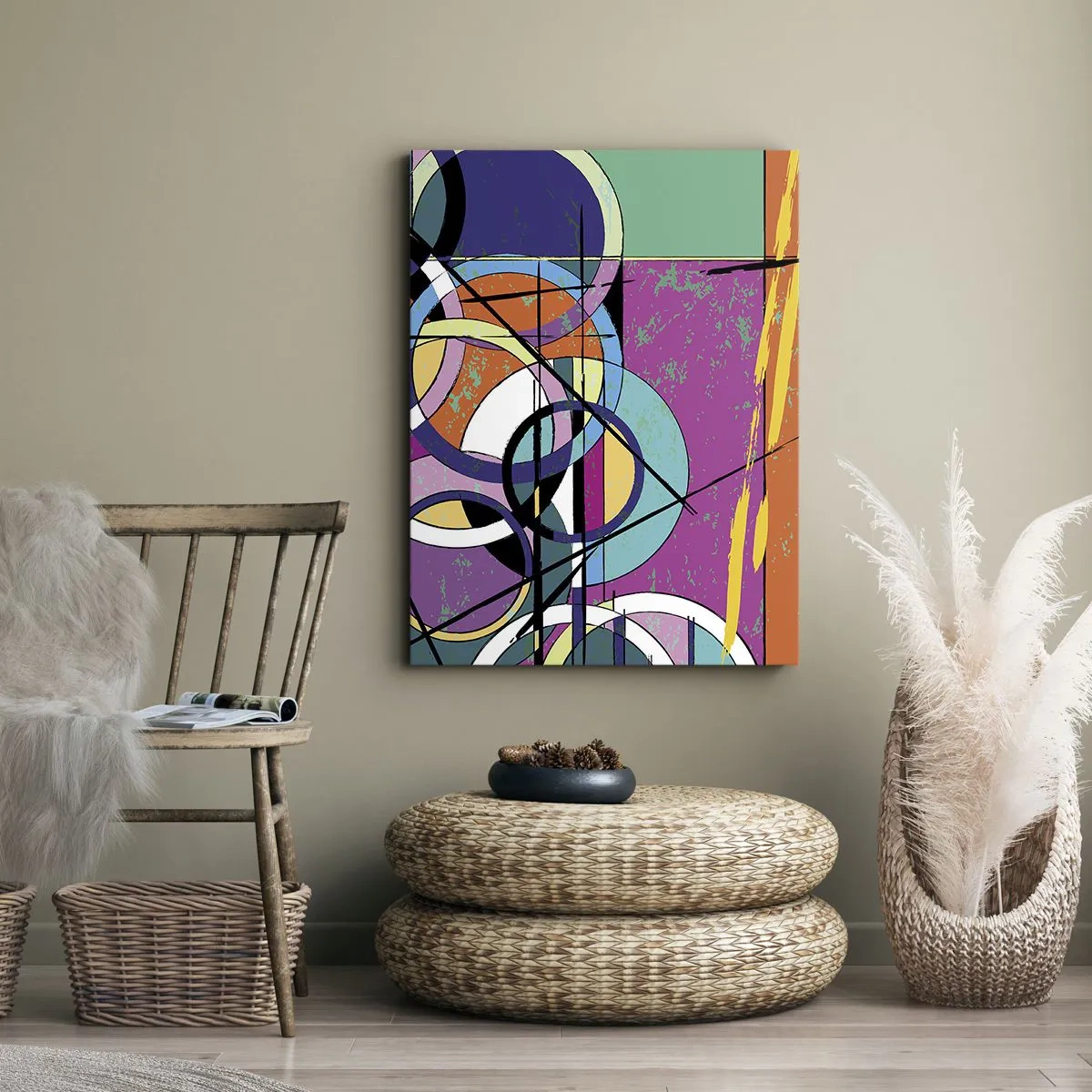 Obraz na plátne - Kruh za kruhom - 50x70 cm