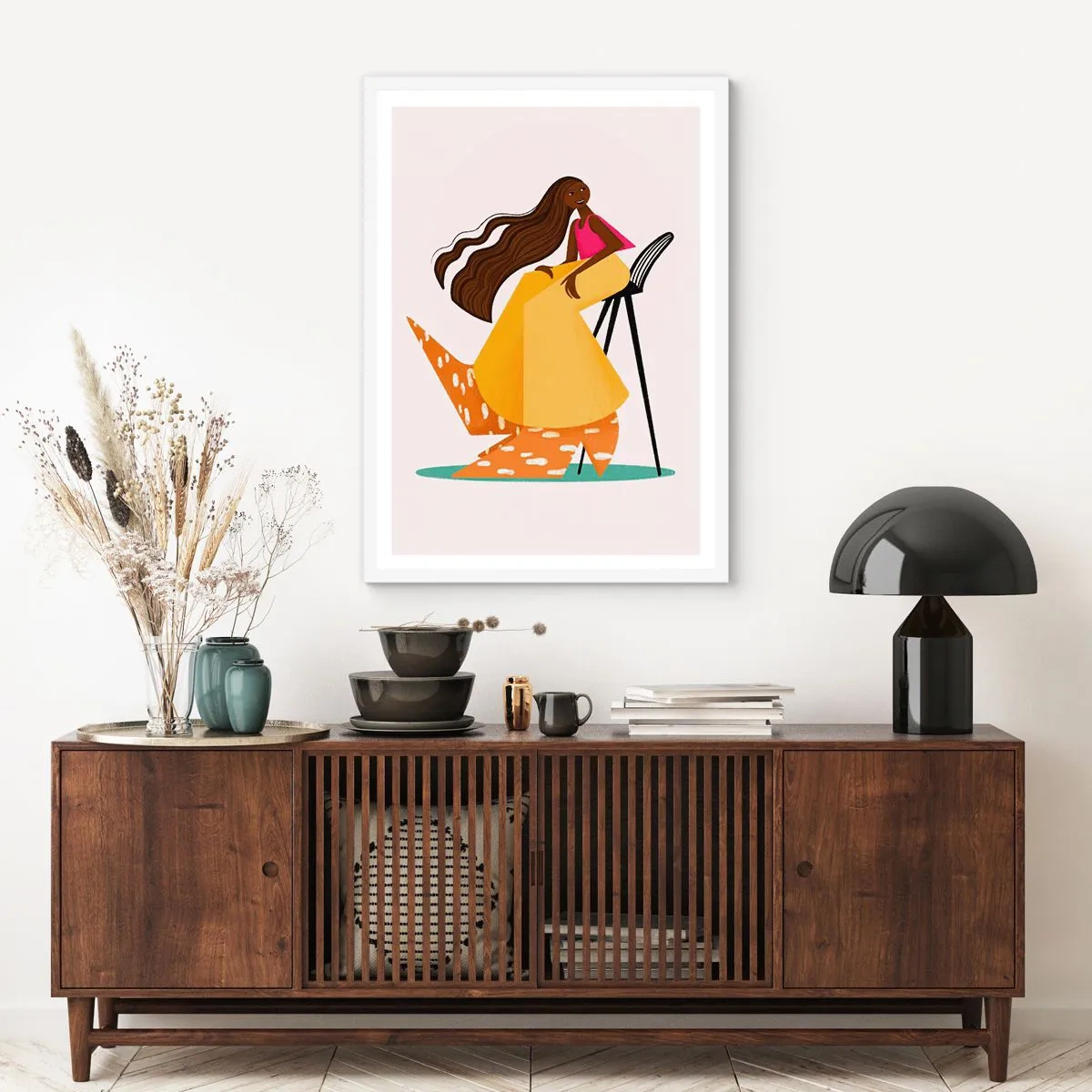 Plagát v bielom ráme - Móda je tiež zábava - 70x100 cm