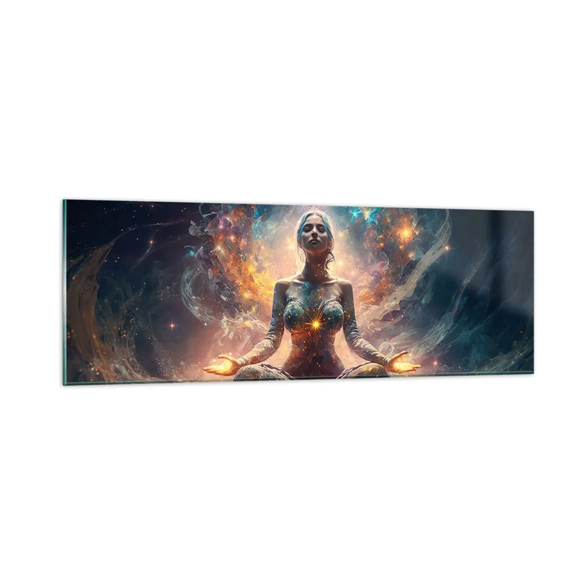 Obraz na skle - Prúdenie dobrej energie - 90x30 cm