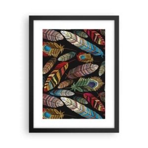 Plagát v čiernom ráme - Vtáčí karneval - 30x40 cm