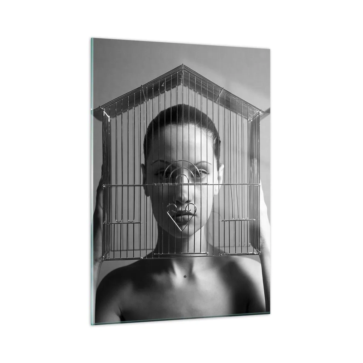 Obraz na skle - Tak trochu surrealistický portrét - 50x70 cm