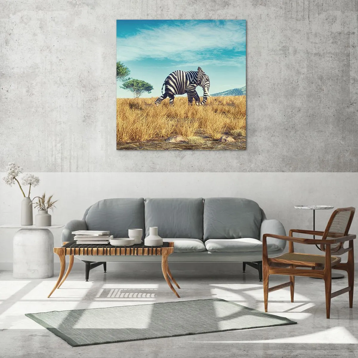 Obraz na skle - Šedá už nie je v móde - 70x70 cm