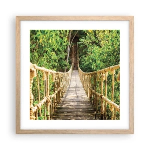 Plagát v ráme zo svetlého duba - Zavesený v zelenej - 40x40 cm