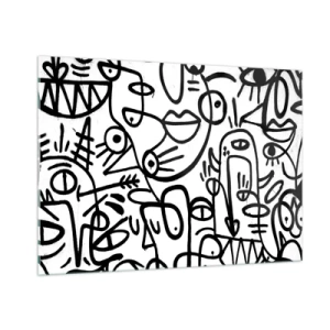 Obraz na skle - Tváre a preludy - 100x70 cm