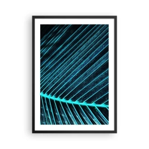 Plagát v čiernom ráme - Abstraktná štruktúra listov v neónových farbách - 50x70cm - Textúra zelene - Moderná nástenná dekorácia do obývacej izby a spálne ARTTOR