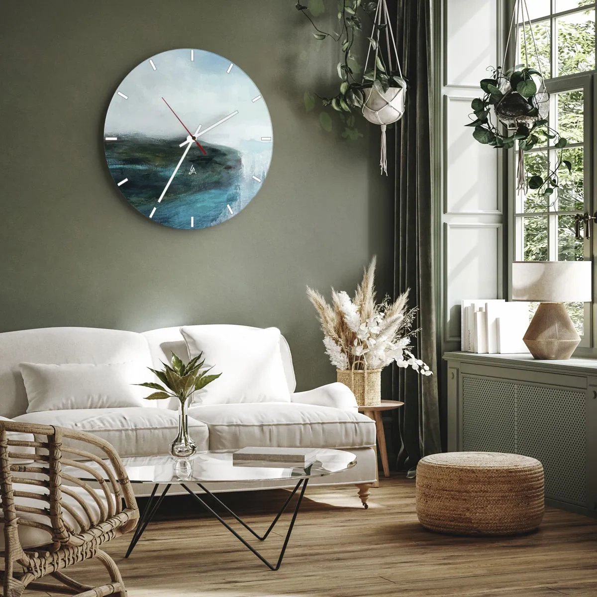 Nástenné hodiny - Námorná abstrakcia - 40x40 cm