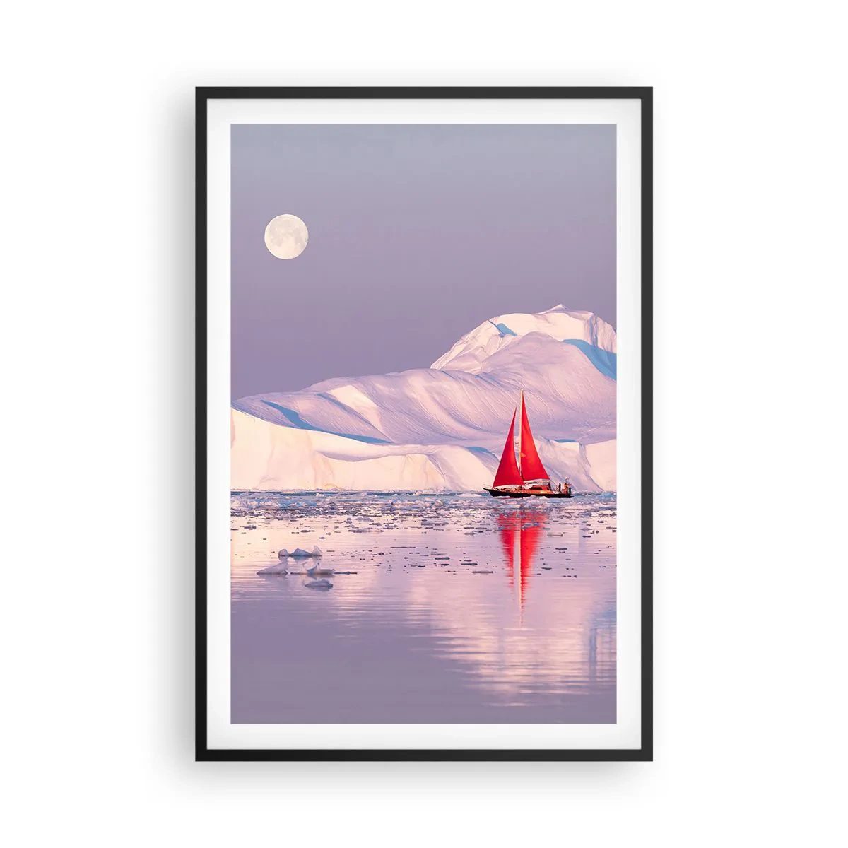 Plagát v čiernom ráme - Žiar plachty, chlad ľadu - 61x91 cm