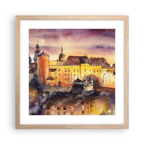 Plagát v ráme zo svetlého duba - Dejiny a rozprávka - 40x40 cm