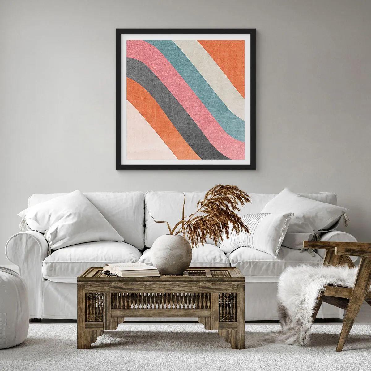 Plagát v čiernom ráme - Diagonálna kompozícia – pohyb - 40x40 cm