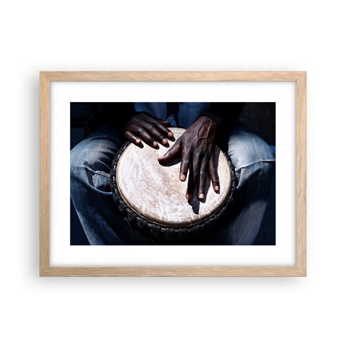 Plagát v ráme zo svetlého duba - Žite vo svojom rytme - 40x30 cm