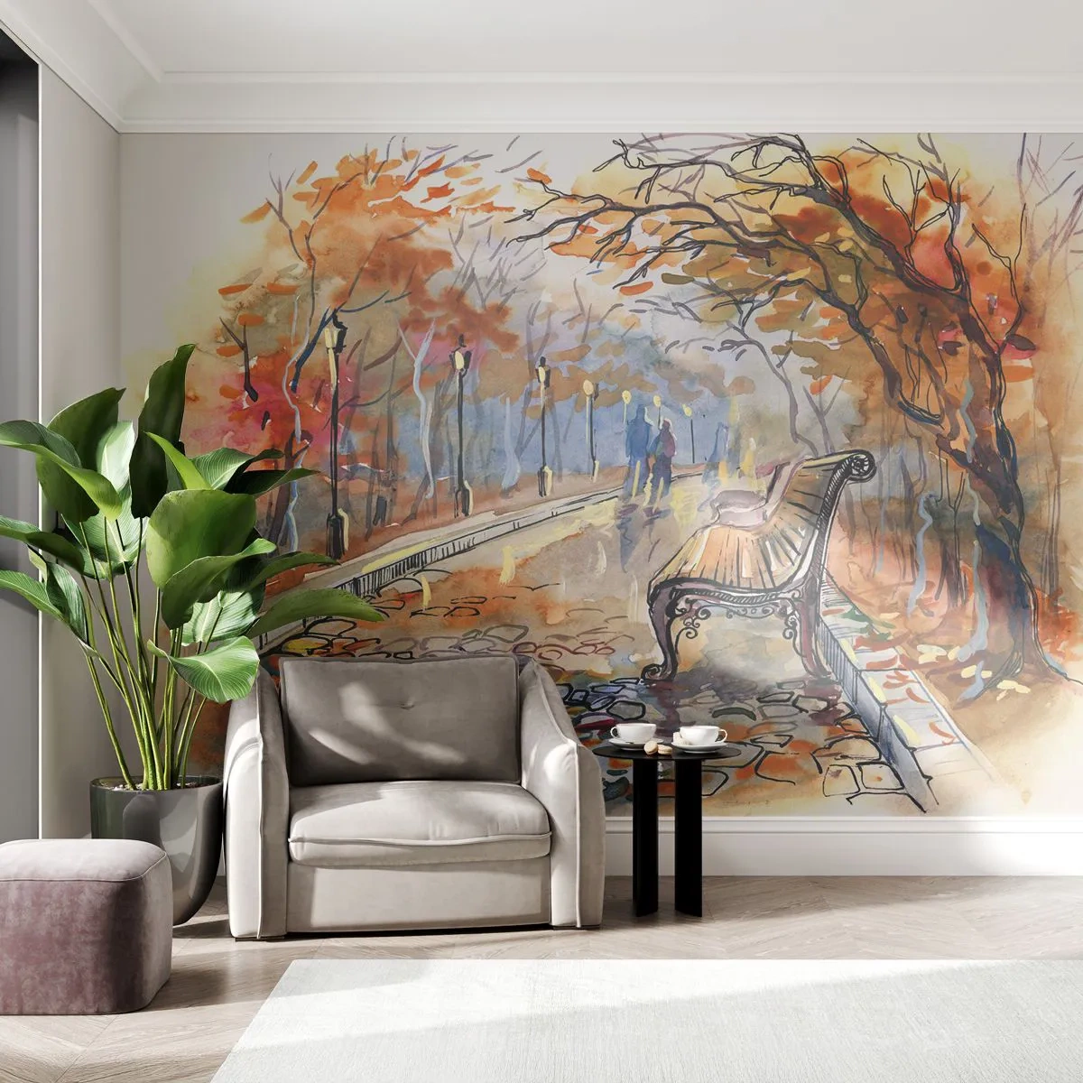 Fototapeta Premium Canvas - Spoločne putovať jeseňou - Krajina, Park, jeseň - 200x140 cm