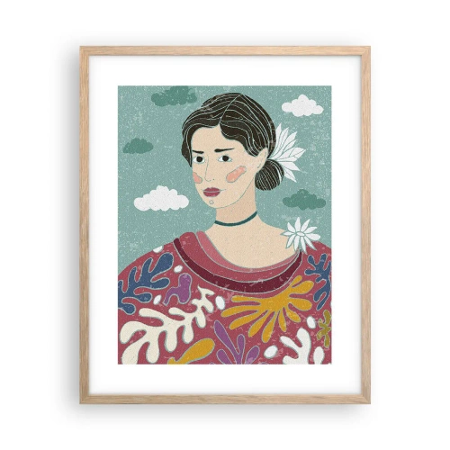 Plagát v ráme zo svetlého duba - S melanchóliou v pohľade - 40x50 cm