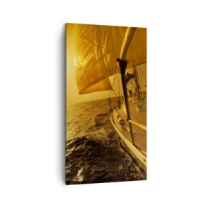 Obraz na plátne - Zlatý večer po viacfarebnom dni - 45x80 cm