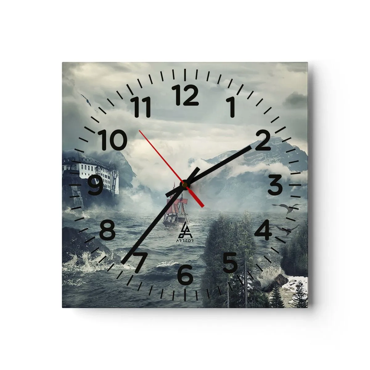 Nástenné hodiny - V kúzelných vodách - 40x40 cm