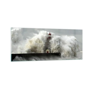 Obraz na skle - Hnev oceánu - 100x40 cm