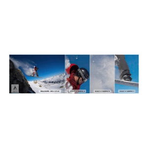 Vzorka fototapety Premium Canvas - A stal si sa súčasťou priestoru - Krajina, Snowboarding, Šport - 100x30 cm