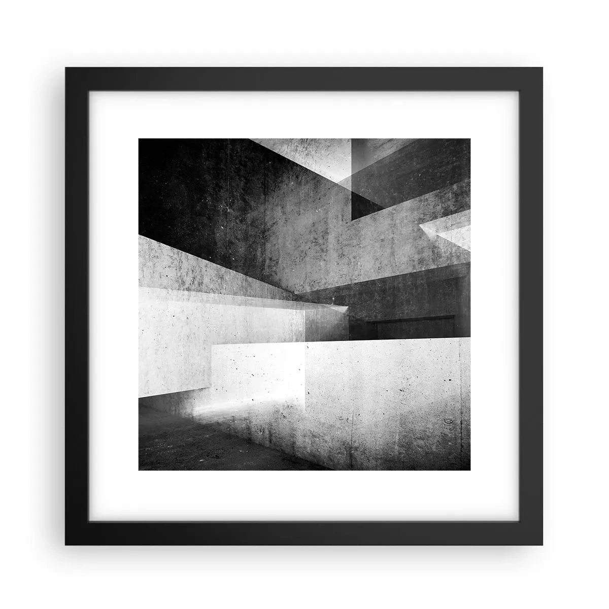Plagát v čiernom ráme - Štruktúra priestoru - 30x30 cm