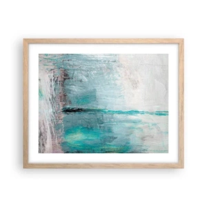 Plagát v ráme zo svetlého duba - Horizontálne v modrej - 50x40 cm